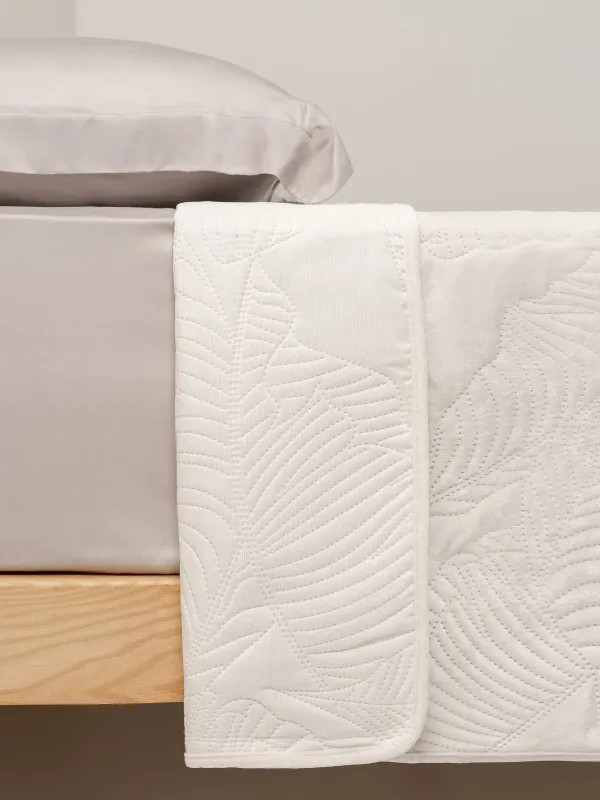 Көрпе, 220х240 см, көрпе, барқыт / микрофибра, сүт, жапырақтар, Stitch velvet, image-2