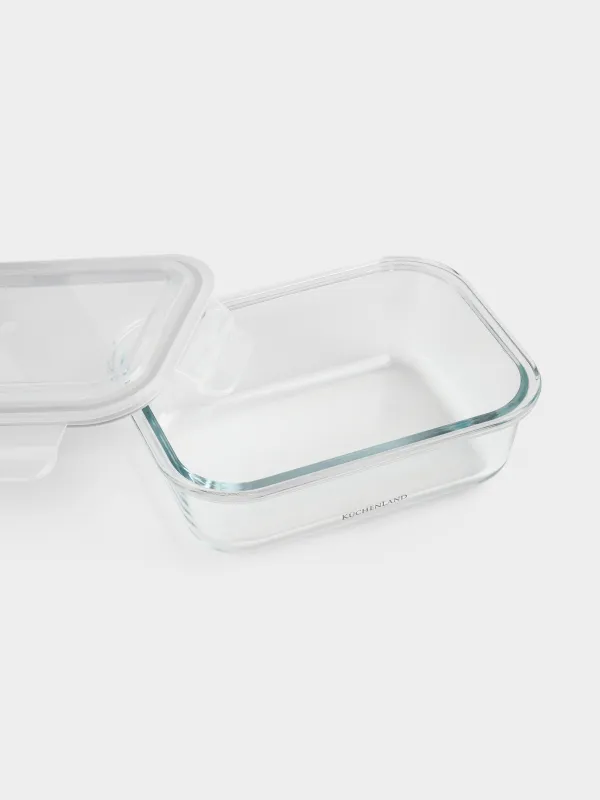 Контейнер, 640 мл, қысқыштары бар, шыны Т/пластик, тікбұрышты, Clip, image-6