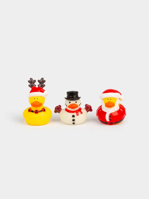 Игрушка для купания, 5 см, 3 шт, ПВХ, Утки в новогодних костюмах, Duck yellow, image-0