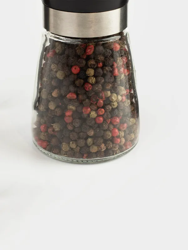 Мельница для специй 13 см, механическая, стекло, Три перца, Seasoning BBQ, image-1