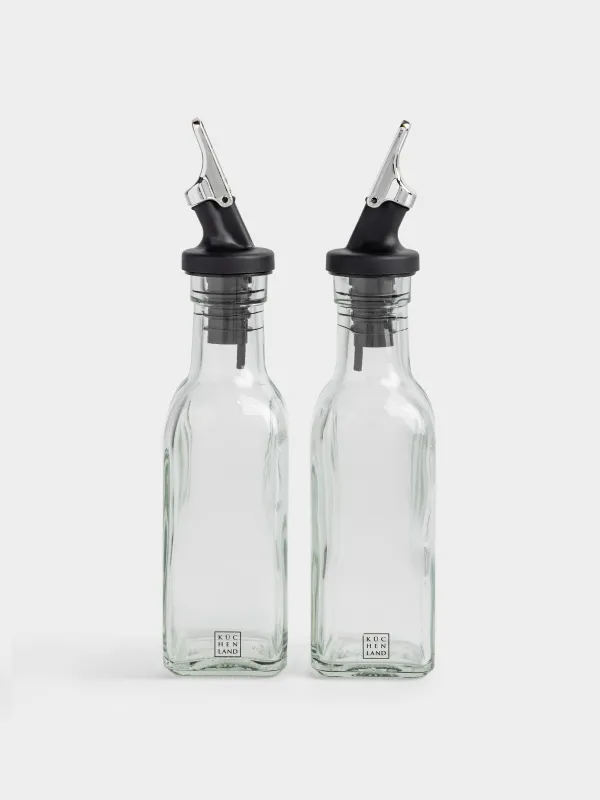 Набор для масла и уксуса, 150 мл, 2 шт, на подставке, стекло/металл, Comfort, image-3