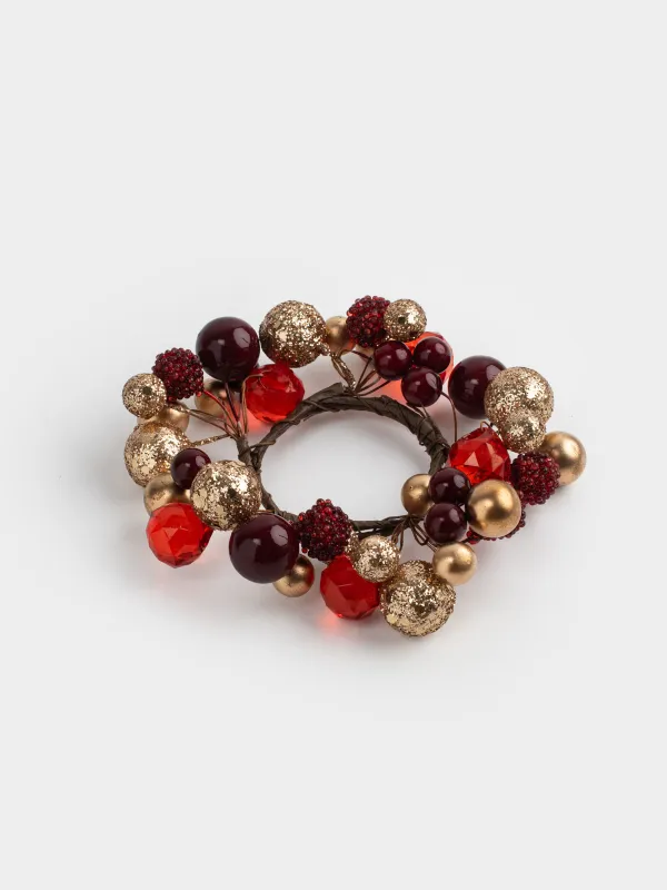 Майлық сақинасы, 5 см, пластик, қызыл және алтын, Рождестволық шарлар, Balls sparkle, image-2