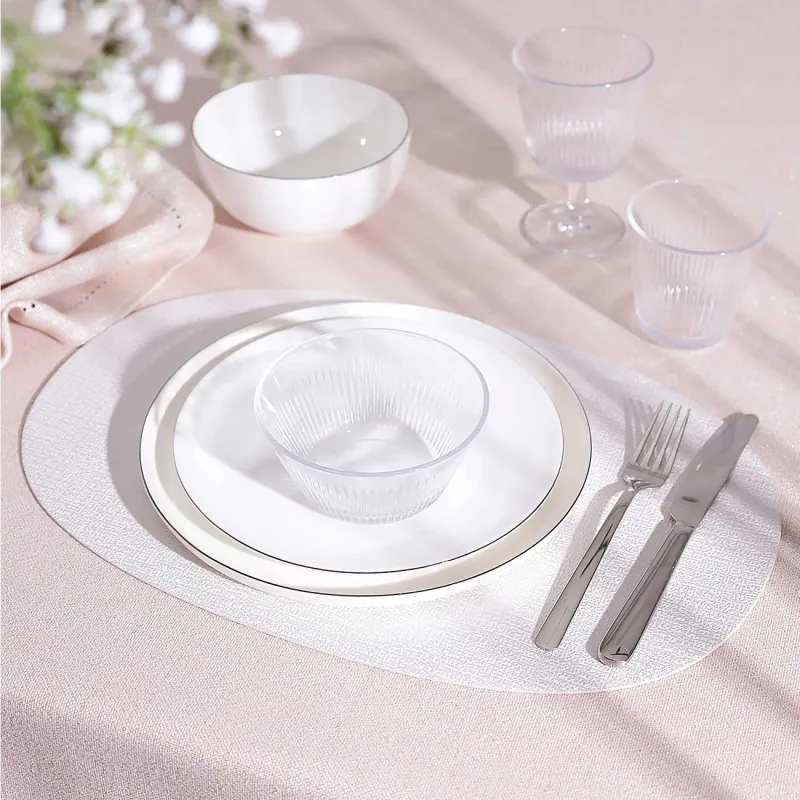 Аспап астындағы майлық, 30х45 см, ПВХ, сопақ, ақ, Күміс тамшылар, Rock, image-1