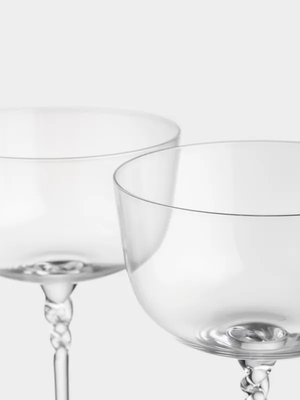 Шампан бокалы, 270 мл, 2 дана, хрусталь шыны, бұралған аяқ, Parma, image-3