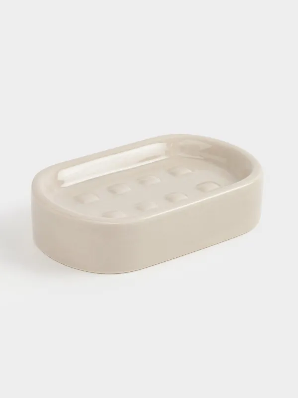 Сабын салғыш, 12х8 см, керамика, сарғылт-қоңыр, Nira, image-2