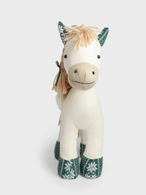 Ойыншық, 35 см, жұмсақ, қозғалмалы аяқтары бар, полиэстер, сарғылт-қоңыр-жасыл, Жылқы, Horse toy, image-1