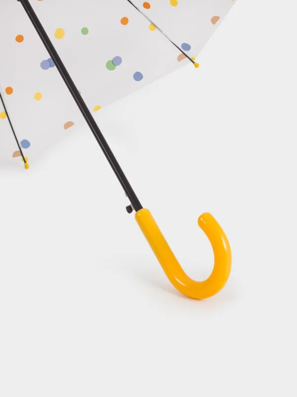 Қолшатыр-таяқ, 68 см, балаларға арналған, полиоксиэтилен, сары, нүктелі, Aspen, image-2