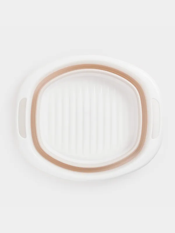 Таз складной, 5 л, ребристое дно, пластик/резина, бежево-розовый, Foldaway, image-5