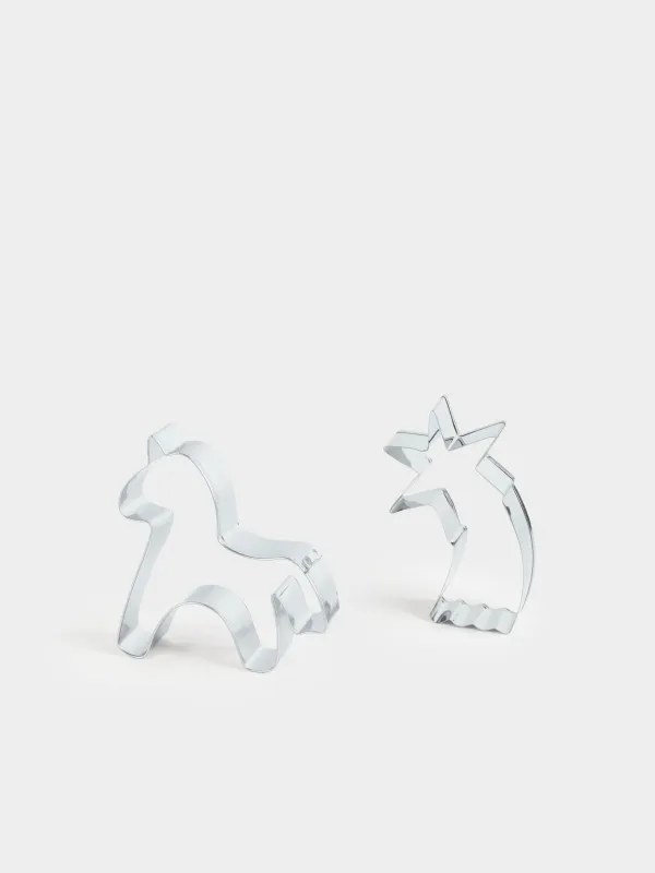 Набор для выпечки, 3 пр, лопатка/формы, силикон/дерево/сталь, Лошадка и кот, Christmas animals, image-3