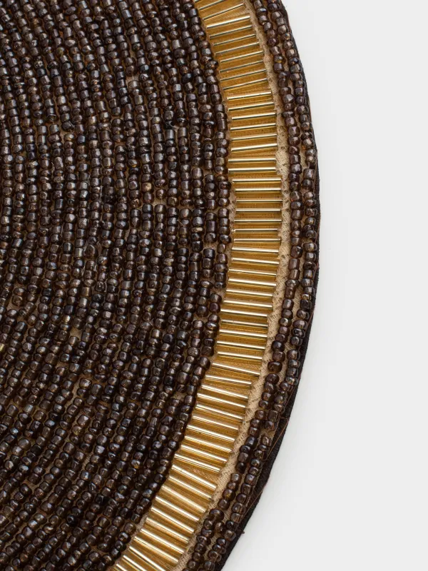 Аспаптарға арналған майлық, 36 см, моншақтар, дөңгелек, қоңыр-алтын, Ара, Art beads, image-2