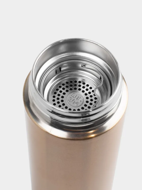 Термос, 500 мл, білезік ойыншығы бар, болат/полиэстер, алтын, сарғылт-қоңыр аю, Classic gold, image-3