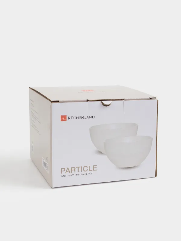 Сорпа тәрелкесі, 14х7 см, 2 дана, керамика, сүт түстес, дақты, Particle, image-6