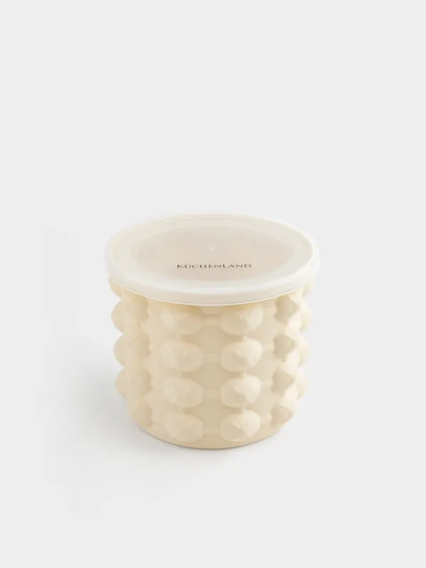 Мұзға арналған қалып, 11х10 см, 40 бөлім, қақпағы бар, силикон/пластик, сүт түстес, Soft kitchen, image-0