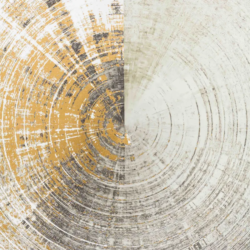 Картина в раме, 80х80 см, холст/фольга, золотисто-бежевая, Круг, Abstract, image-4