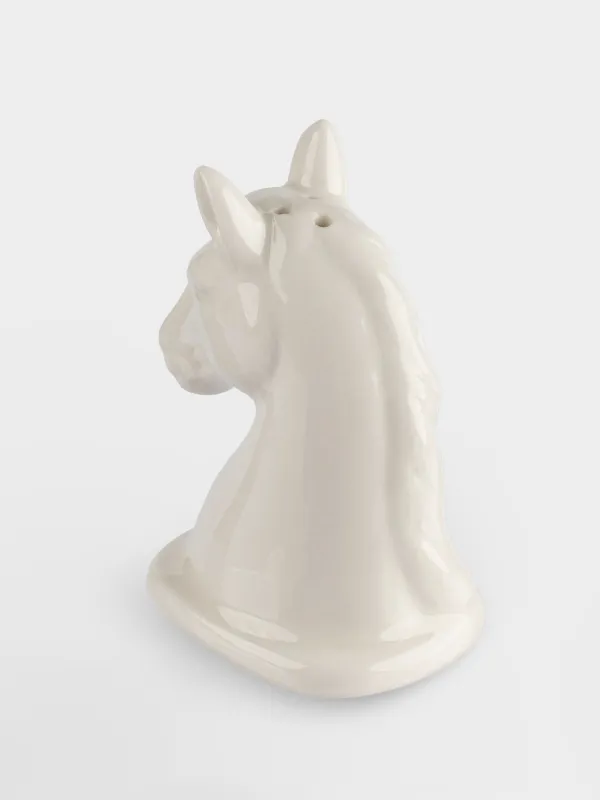 Тұз немесе бұрышқа арналған ыдыс, 9 см, фарфор Р, ақ, Жылқы, Horse white, image-1