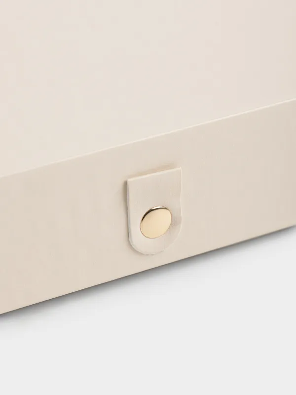 Шкатулка для украшений, 25х16 см, искусственная кожа/МДФ, бежевая, Premiere one, image-1