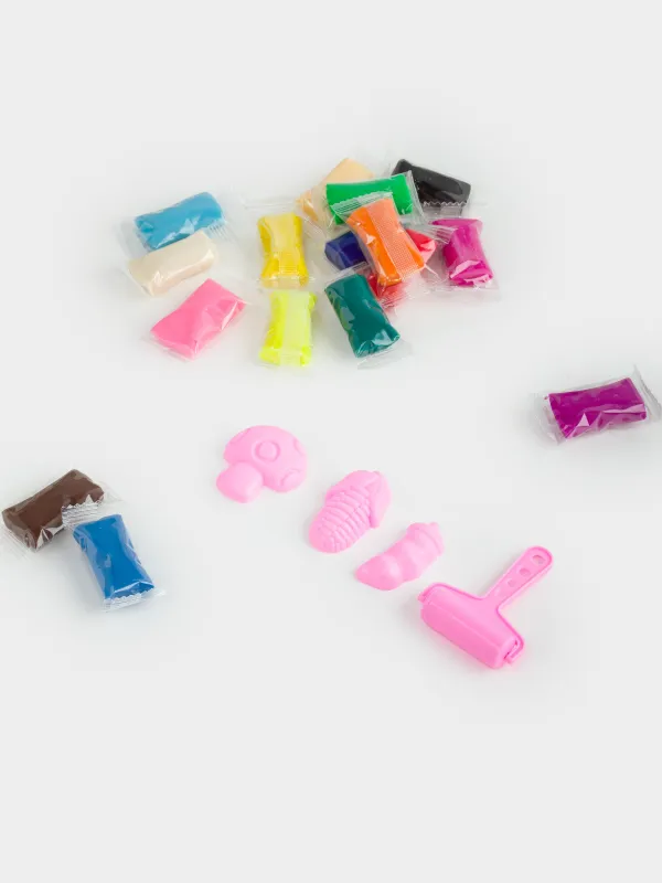 Набор для творчества, 20 пр, пластилин, с формочкой и валиком, розовый, Овощи, Childhood, image-2