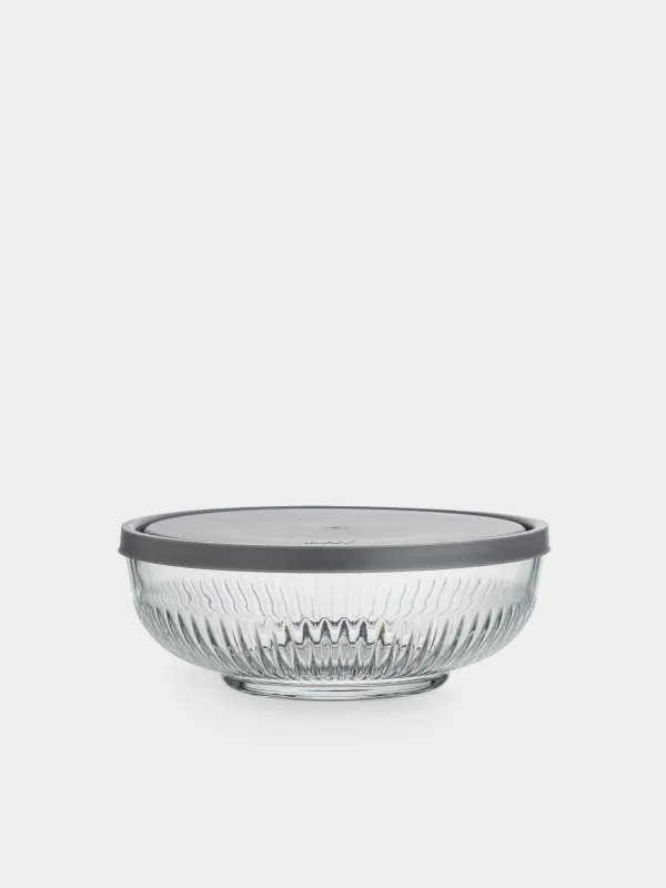 Салатник, 20х7 см, 1,4 л, с крышкой, стекло Р/пластик, Madeira, image-0