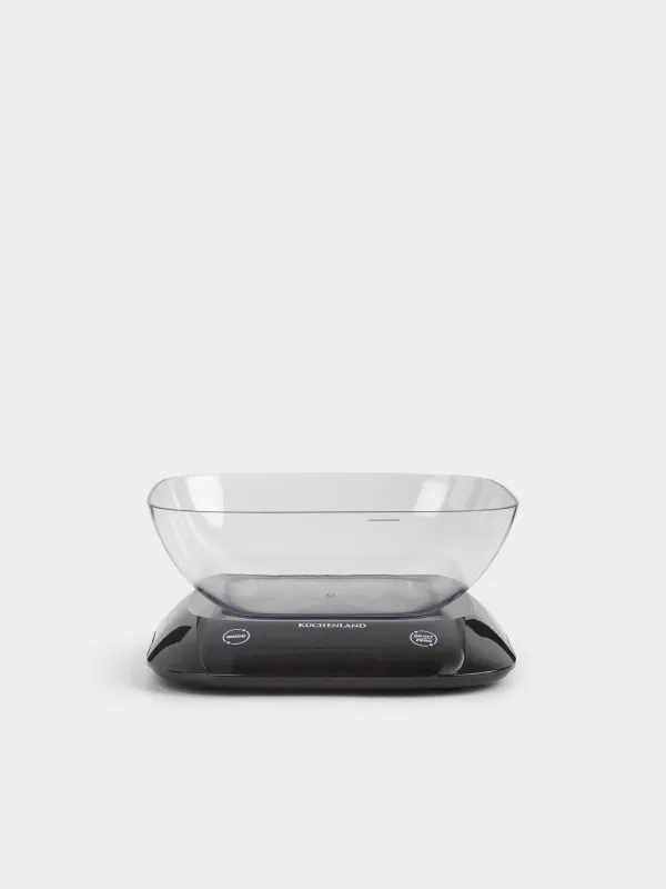 Весы кухонные, 19х17 см, с чашей, электронные, пластик, черные, Libra, image-1