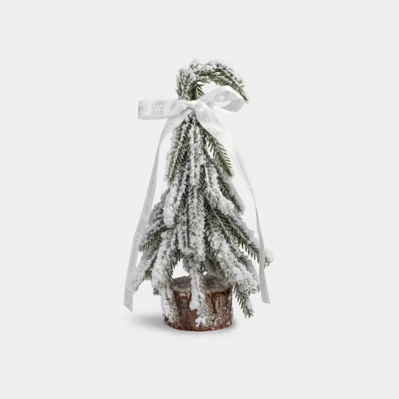 Жасанды шырша, 20 см, жарықтандырылған, полиэтилен/ағаш, Қар басқан шырша, Conifer curved