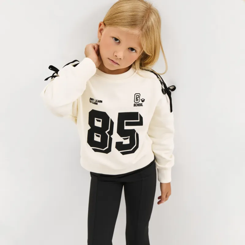 Свитшот детский, для девочек, молочный, Romana