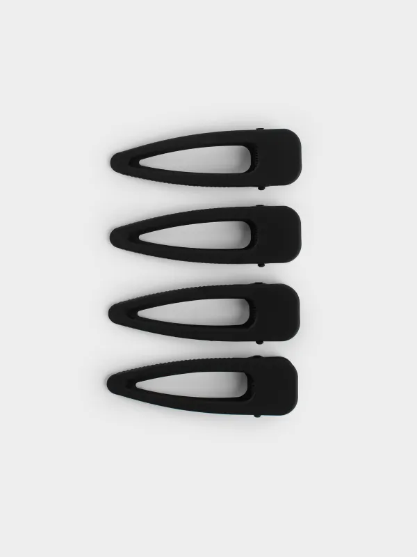 Шаш қыстырғыш, 8 см, 4 дана, металл, қара, Basic, image-1