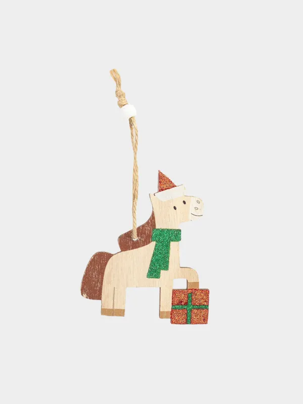 Набор елочных игрушек, 10 см, дерево, Figure wood, image-1