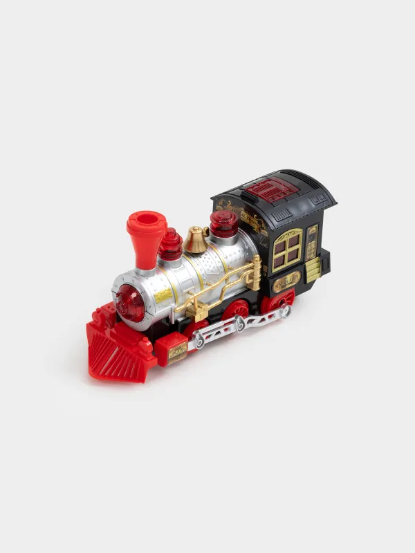 Ойыншық, 28х16 см, музыкалық, жарықтандырылған, пластик, күміс және қара, Пойыз, Game rail, image-2