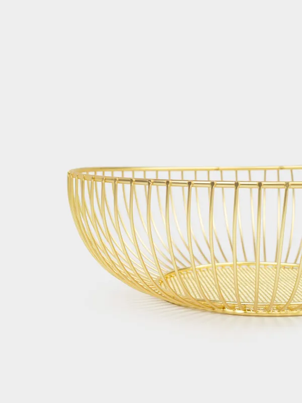 Жеміс себеті, 25 см, металл, алтын, Twist gold, image-1