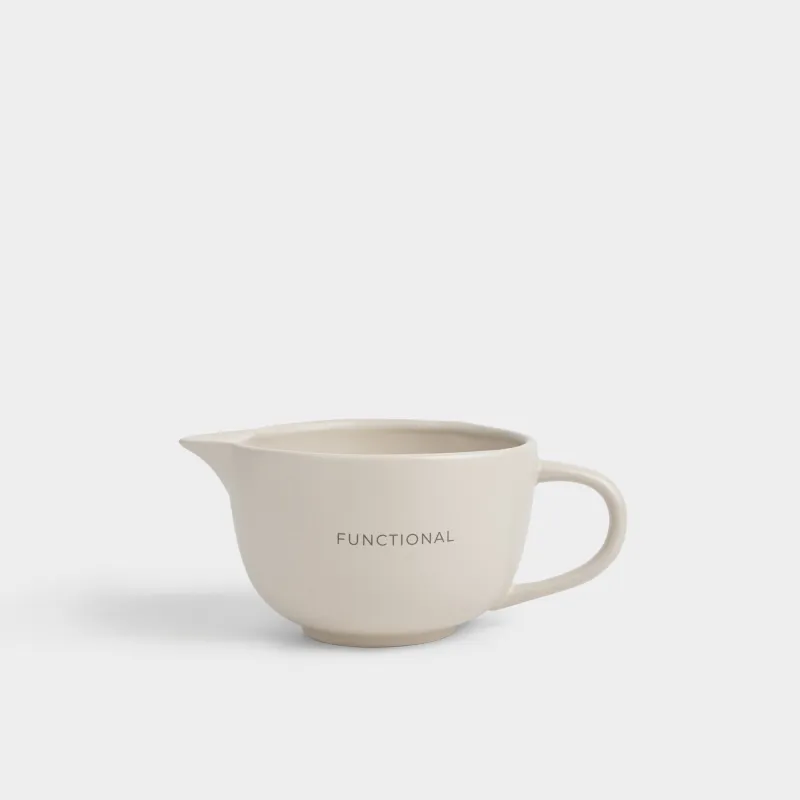 Тостаған, 1 л, тұтқасы бар, керамика, сүт түстес, Milk kitchen