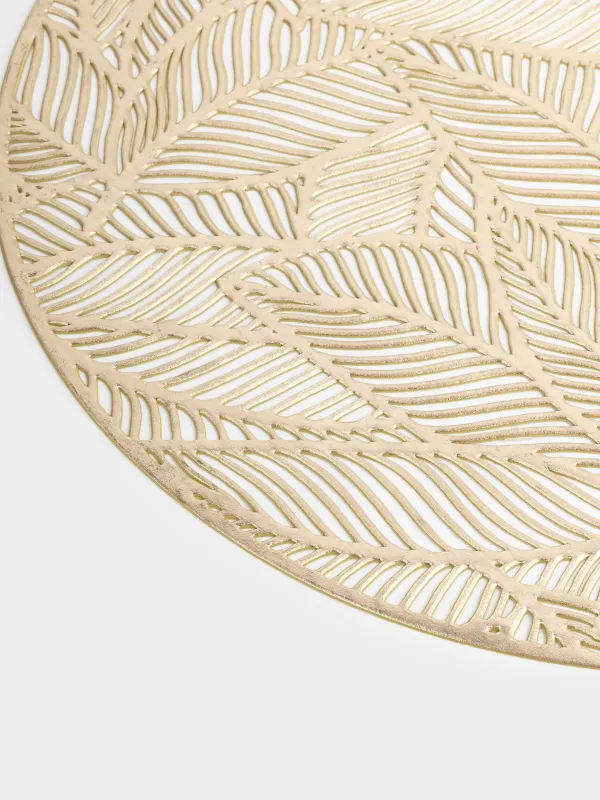 Аспаптарға арналған майлық 38 см, ПВХ, дөңгелек, алтын, Жапырақтар, Azhur Grid, image-2