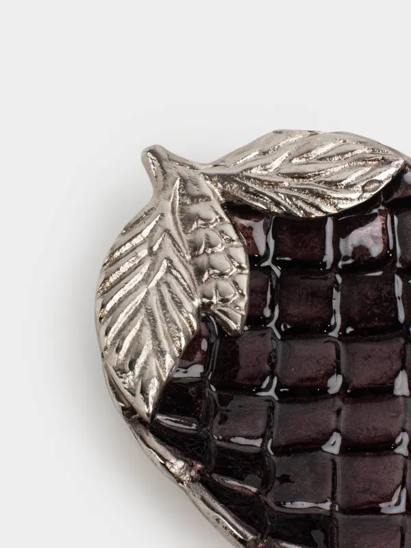 Сәндік ыдыс, 22х12 см, металл, қоңыр-алтын, Шырша бүршігі, Winter delice, image-1