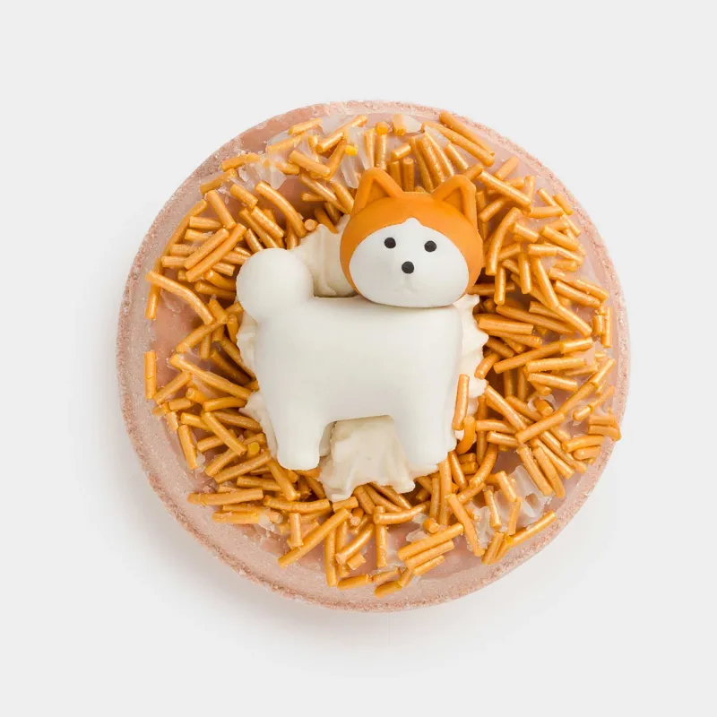 Бомбочка для ванны, 130 гр, с игрушкой, бежевая, в ассортименте, Крем-брюле, Friends spa, image-0