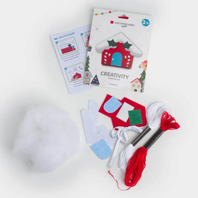 Набор для творчества, 18х9 см, рукоделие, фетр/хлопок, подвеска, Домик, Creativity, image-2