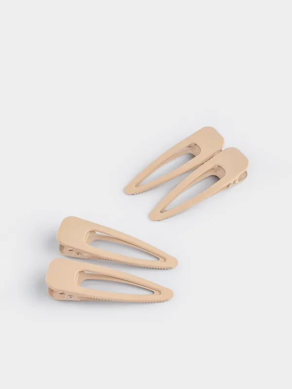 Шаш қыстырғыш, 8 см, 4 дана, металл, сарғылт, Basic, image-1