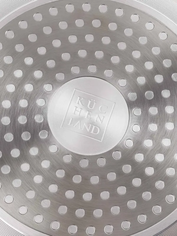 Шөміш, 16 см, 1,3 л, қақпағы бар, қапталған, алюминий, сүт түстес, Piatto gold, image-7