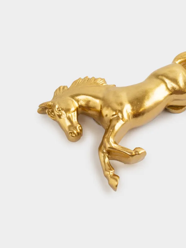 Магнит, 9 см, полирезин, золотистый, Конь, Horse gold, image-2