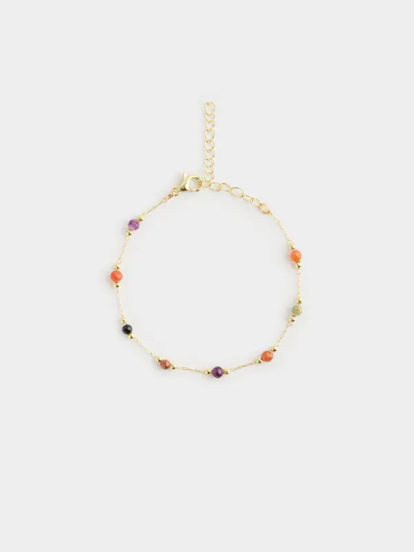 Білезік, 25 см, металл/пластик, алтын түстес, Моншақтар, Jewelry, image-0