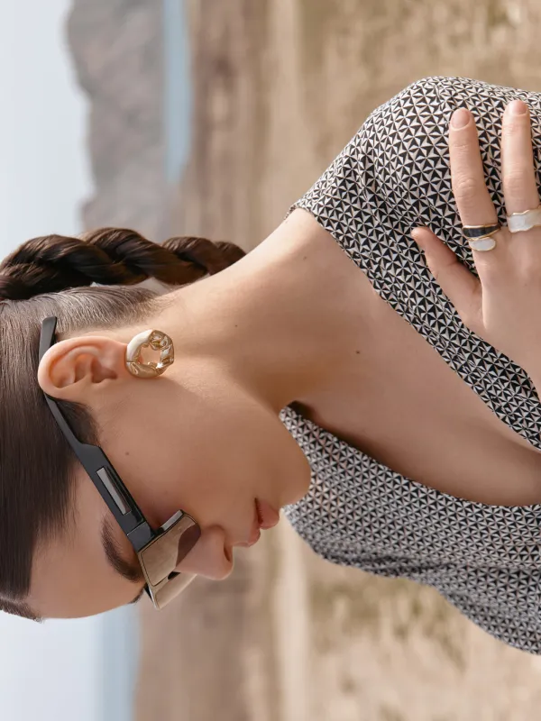 Кольцо, р. S-M, единый размер, металл, золотисто-бежевое, Jewelry , image-3