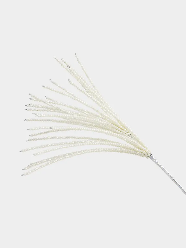 Ветка декоративная, 51 см, бисер/металл, серебристая, Ива из бусин, Balls decor, image-1