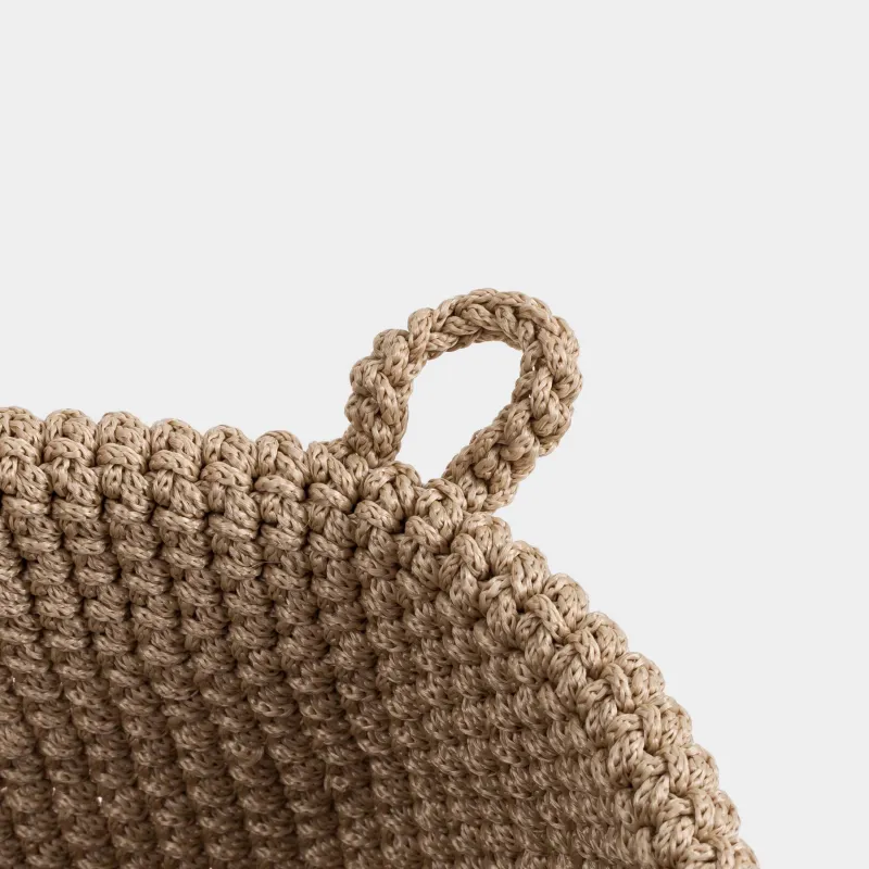 Сақтау себеті, 16х19 см, өрілген, ұстағышы бар, полиэстер, дөңгелек, қоңыр, Bolsa, image-2