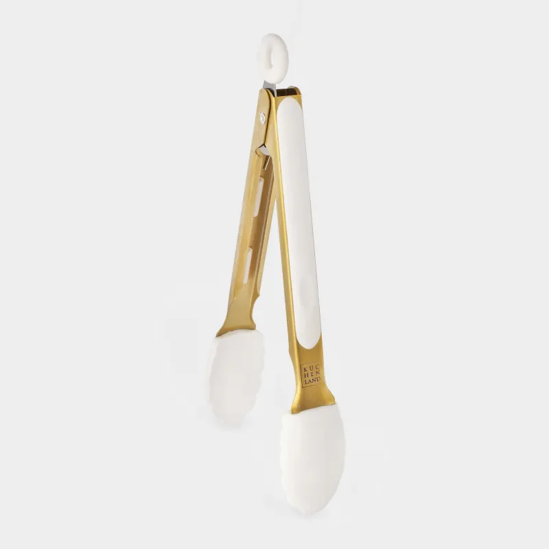 Ас үй қысқыштары, 27 см, Болат/силикон, алтын сүт, Bello gold