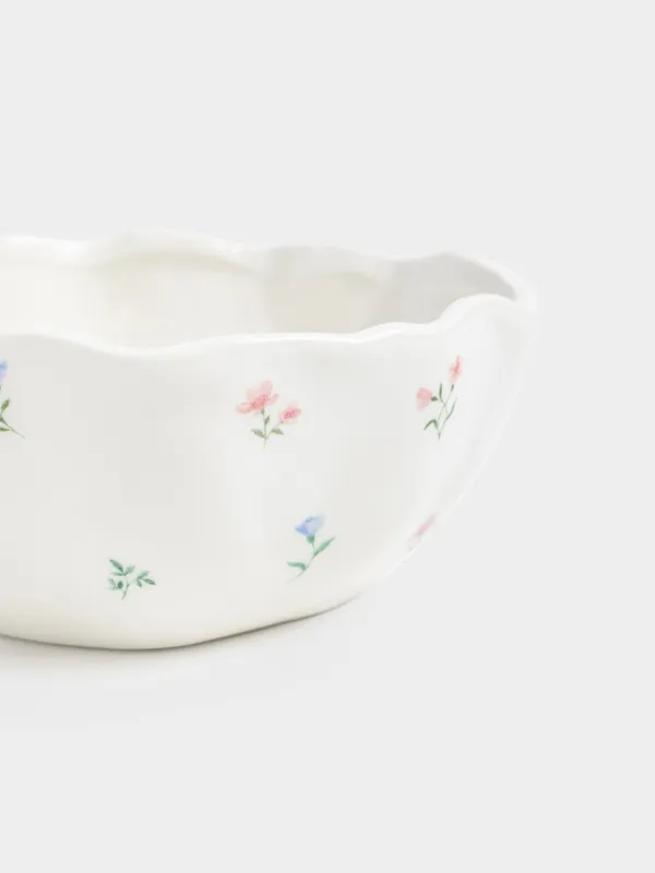 Салат ыдысы, 15х6 см, 440 мл, керамика, сүт түстес, Нәзік гүлдер, El flora, image-4