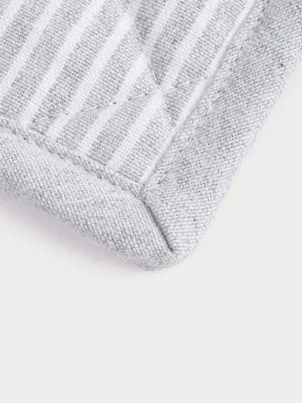 Прихватка, 20x20 см, хлопок, квадратная, светло-серая, Полосы, Stripe kitchen, image-5