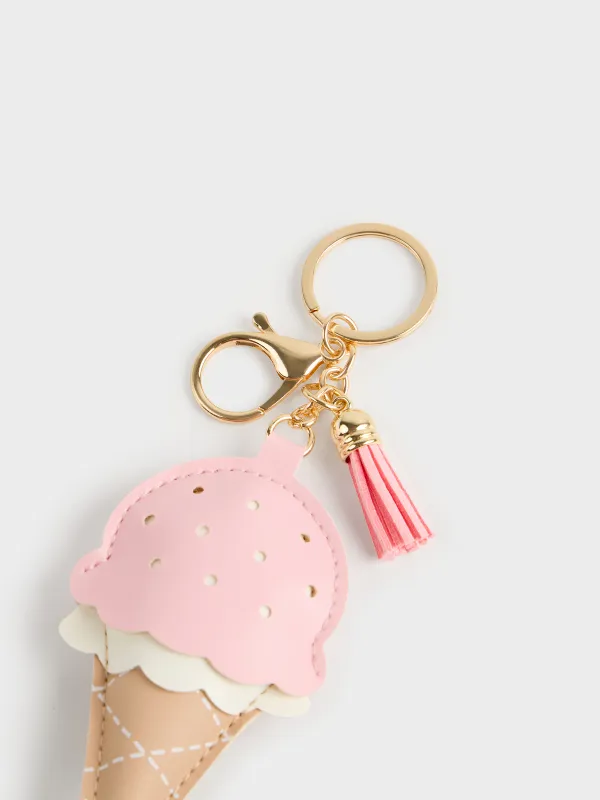 Салпыншақ, 11 см, полиуретан/металл, сарғылт-қоңыр және қызғылт, Балмұздақ, Keychain toy, image-1