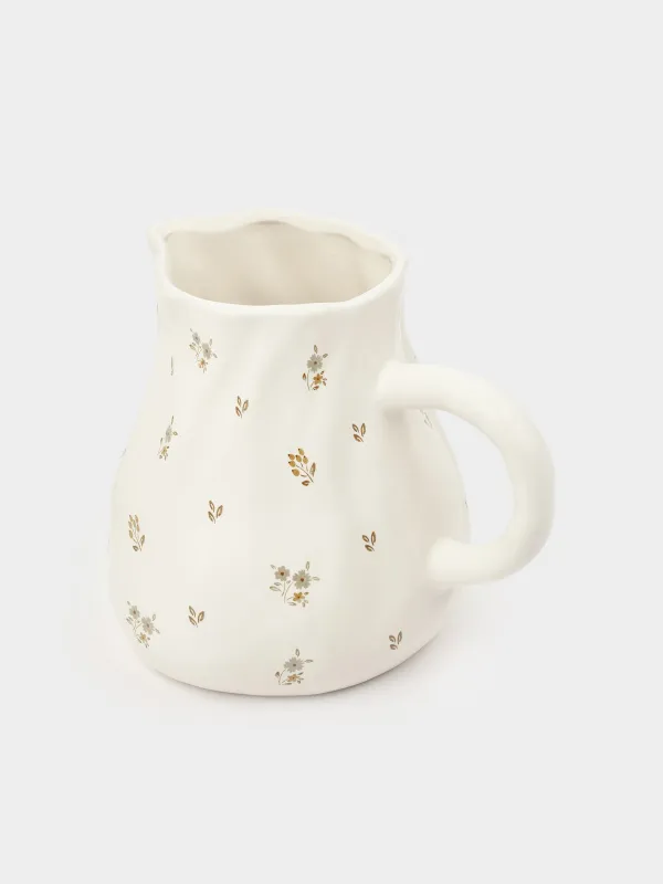 Кувшин, 1,6 л, керамика D, молочный, Винтажные цветы, La flore, image-1