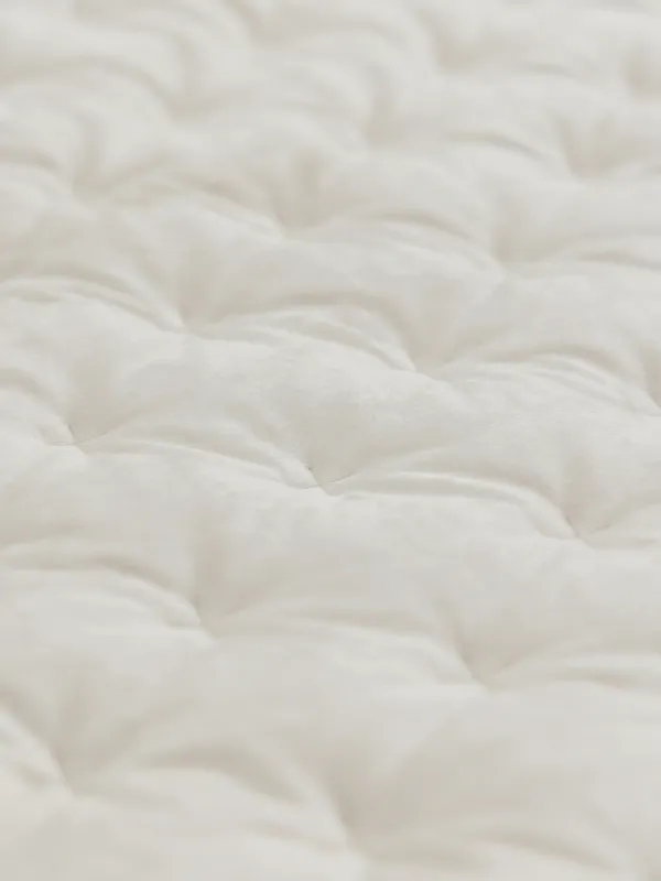 Төсек жапқыш, 220х240 см, сырылған, барқыт/микрофибра, сүт түстес, Сызықтар, Stitch velvet, image-3