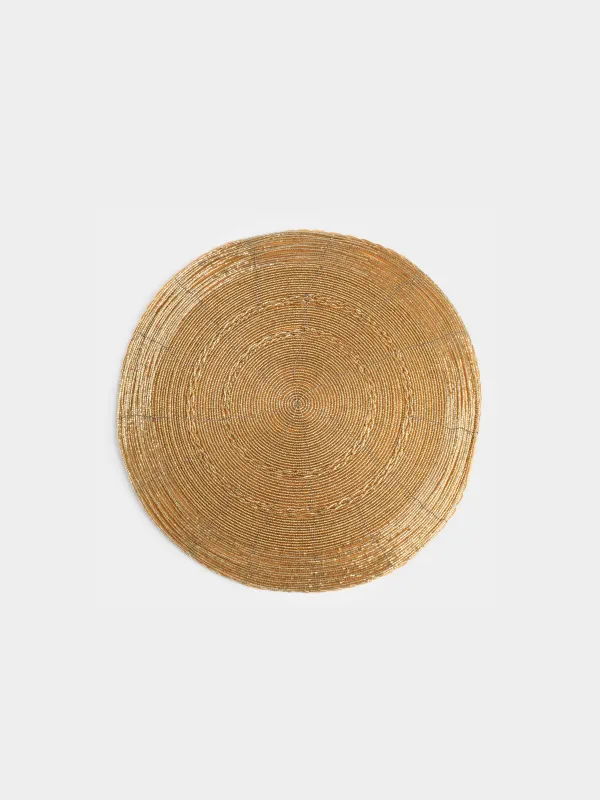 Аспаптарға арналған майлық, 36 см, моншақ, дөңгелек, алтын, Circle beads, image-0