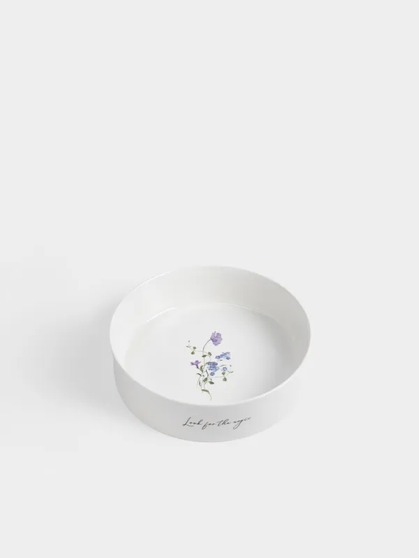 Блюдо, 23х6 см, с бортами, фарфор N, белое, Полевые цветы, Cowslip, image-1