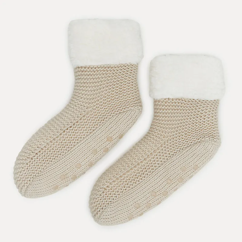 Әйелдерге арналған шұлықтар, үйге арналған, өлшемі 36-38, акрил/жасанды үлбір, сарғылт-қоңыр, Knitted soft